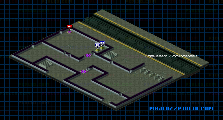 STAGE2-6:GHOST STATIONの設置物のマップ画像 / 魔神転生2 攻略 ─ pidlio.com
