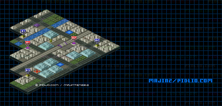 STAGE3-1：MEGUROの設置物のマップ画像 ／ 魔神転生2 攻略 ─ pidlio.com
