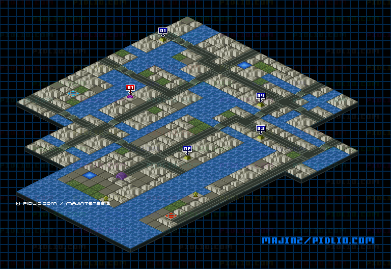 STAGE3-6:HARUMIの設置物のマップ画像 / 魔神転生2 攻略 ─ pidlio.com