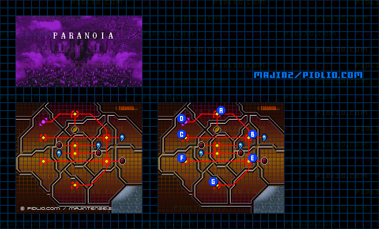 STAGE6：PARANOIAの全体ステージマップ画像 ／ SFC版ドラゴンクエスト3攻略 ─ pidlio.com